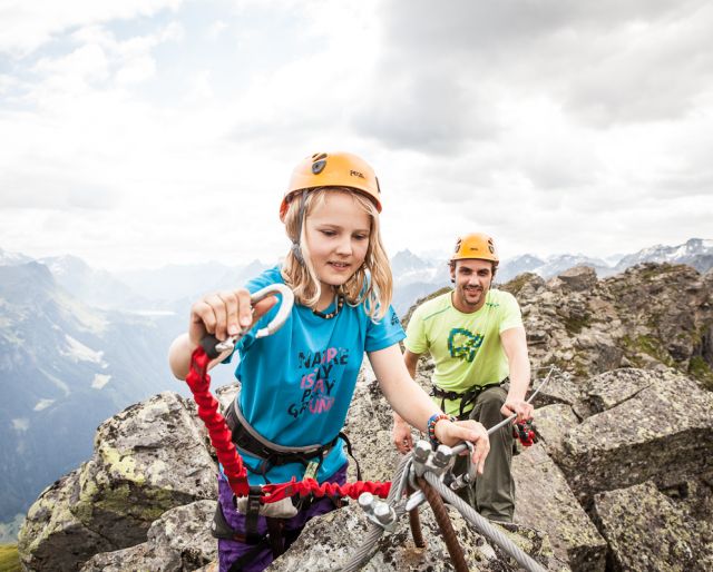 W Silvretta Montafon znajdują się również via ferraty odpowiednie dla dzieci, które nie cierpią na zawroty głowy.