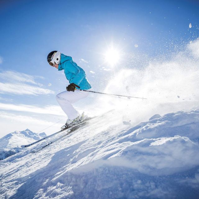 Bei diesen traumhaften Wetter- und Pistenverhältnissen macht der Skitag besonders viel Spaß. Einfach herrlich!