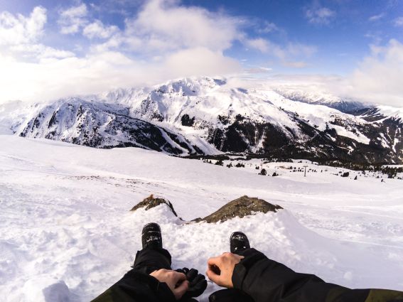 Skigebiet Hochfügen mit Blick auf den Gipfel des Gilfert