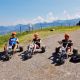 Action beim Mountain Cart fahren an der Hörnerbahn im Allgäu.