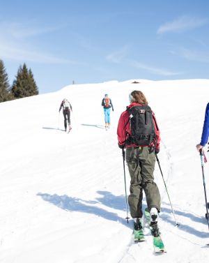Mit Freunden eine Skitour in den Kitzbüheler Alpen unternehmen.