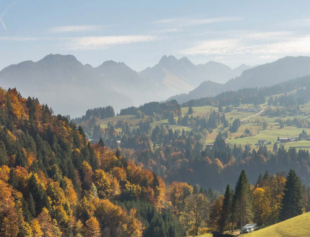 Vista sulle Alpi dell'Algovia