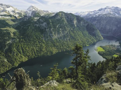Pohled na jezero Königssee z Archenkanzelu