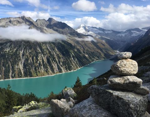 Schlegeis reservoir from above