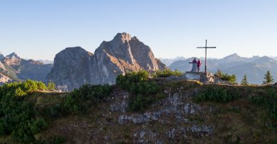 At the summit cross of the Breitenberg