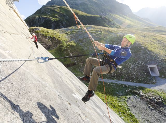 Via ferrata Montafonban az Explorer Hotel Montafon melletti gátnál.