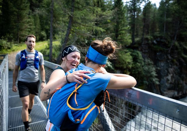 Zpátky z běhu v Obergurglu v Ötztalských Alpách v Tyrolsku. Dnešní sportovní výlet nás zavedl z hotelu Explorer v Umhausenu k Hohe Mut.