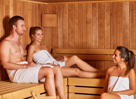 Na een inspannende dag in de bergen is de sauna de ideale manier om de dag af te sluiten.