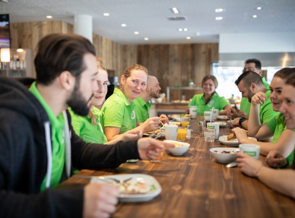 Breakfast together during the break