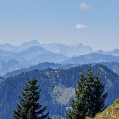 Ausblick während Gratwanderung beim Steineberg. Grandios.