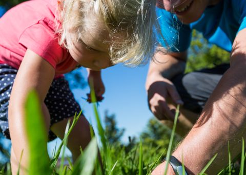 De jeunes explorateurs en herbe dans la campagne de l'Allgäu. Des vacances en famille en Bavière offrent une multitude d'activités pour les jeunes vacanciers. Vous pouvez séjourner à l'hôtel Explorer de Nesselwang, qui propose des chambres design, le petit-déjeuner, un spa sportif avec sauna et une station de lavage de vélos.