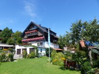 Blick vom Garten auf das Haus