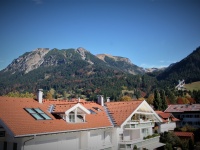 Blick vom Balkon auf die Schanzen