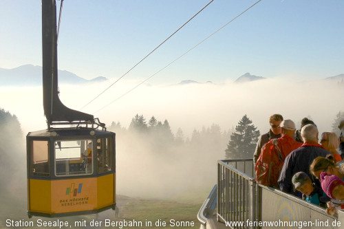 Station Seealpe, mit der Bergbahn in die Sonne                  www.ferienwohnungen-lind.de Oberstdorf