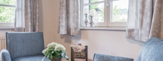 Gemütliche Sitzecke in der Wohnung Edelweiß | Ferienwohnung Lingg Oberstdorf