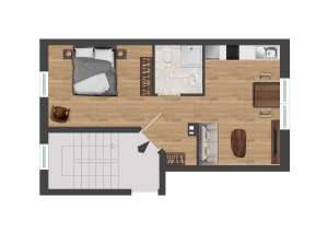 Grundriss Fewo Drei Linden farbig