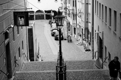 Streetfotografie / Oberstdorf in Schwarz-Weiß