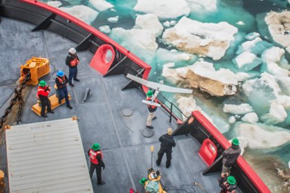 Start einer Puma-Drohne