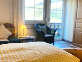 Schlafzimmer Ferienwohnung Illerschleife
