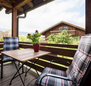 Großer Balkon mit Bergblick