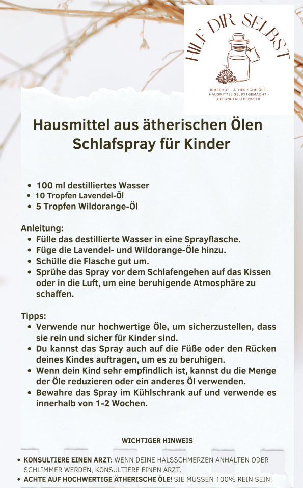Schlafspray für Kinder Rezept