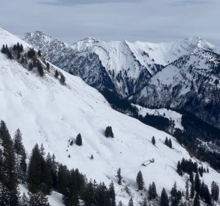 Verschneite Berglandschaft im Nebelhorn-Gebiet, Oberstdorf