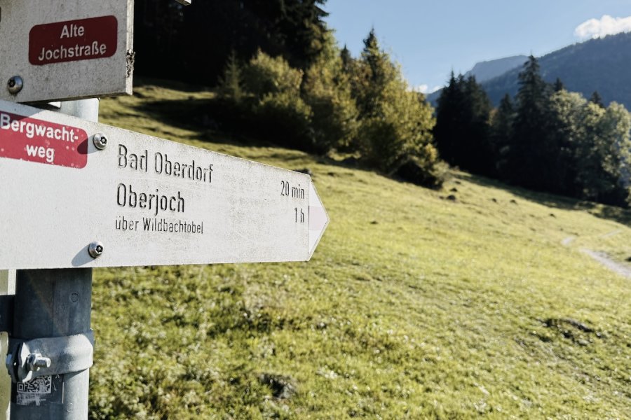 Abweig von der Alten Jochstraße in Richtung Wildbachtobel