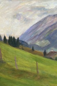 Otto Modersohn, Hohlweg mit Gailenberger Sylvester-Kapelle am Morgen 
