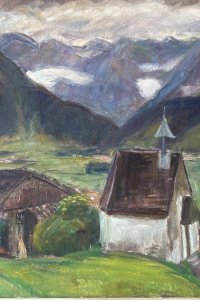 Otto Modersohn, Sylvesterkapelle mit Café Schönblick am Gailenberg 