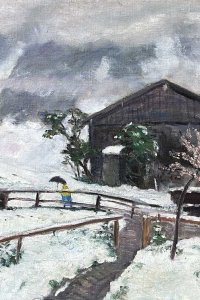 Otto Modersohn, Winter mit Blütenbäumen beim Jägerhaus 