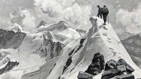 Auf dem Gipfel der Schaufelspitze in den Stubaier Alpen