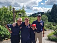 Unser Team auf der Sonnenalp: Tijs Hummeling, Alexander Steffen und Felix Fischer mit Jugendwart Benedikt Schlemmer