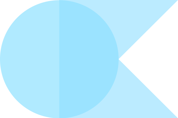 Diese Grafik zeigt eine Kombination aus einem blauen Kreis und einem Dreieck in sanften Farbtönen.