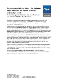 Golfregion Allgäu Pressetext 2025