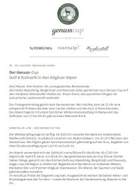 Ausschreibung Genuss Golf Cup 2026