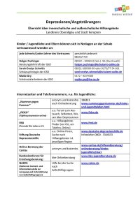 Hilfestellungen Depressionen-Angst