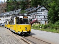 Kirnitzschtalbahn am Beuthenfall in Pirna