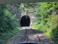 Solardraisine Überwaldbahn - Strecke mit Tunnel