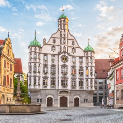 Rathaus in Memmingen am Marktplatz.