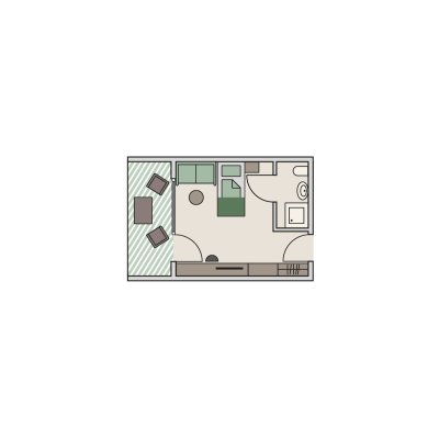 Zimmergrundriss Landhaus - Einzelzimmer