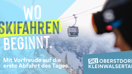 Vor der ersten Abfahrt des Tages ist die Stimmung am Skilift im Kleinwalsertal angespannt und voller Vorfreude.