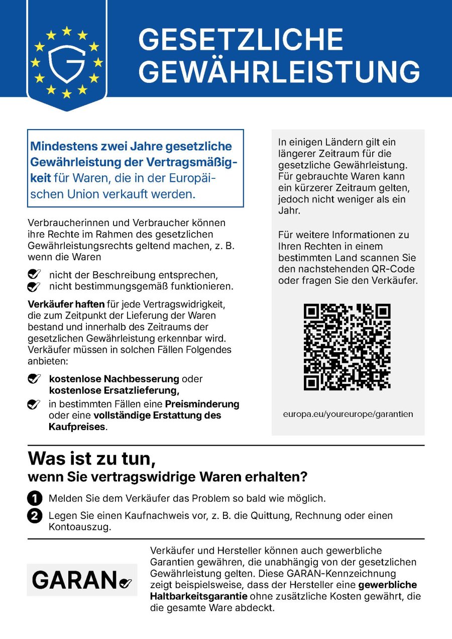 Legal guarantee notice DEN