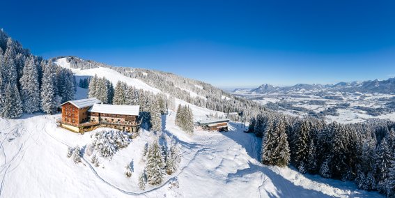 Das Hörnerhaus von oben