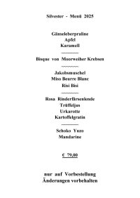 Silvester Menü 25