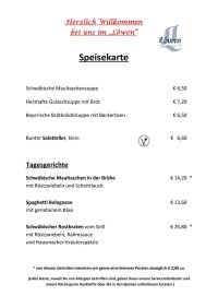 Speisekarte Sommer 2025