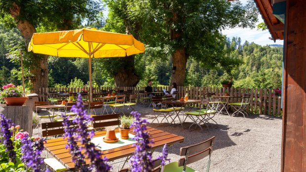 Blick in den Biergarten