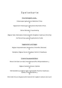 Speisekarte Frühling 2026