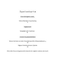 Speisekarte während Wald und Wiesen