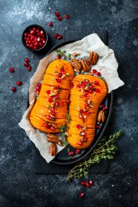 Kürbis gegrillt Oktober