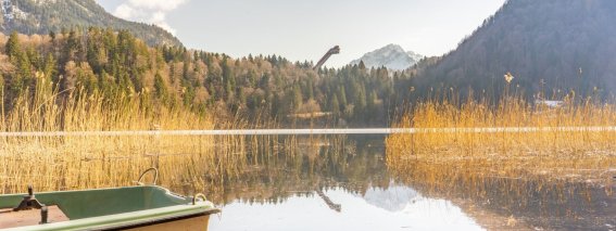 Freibergsee Herbst mit Boot